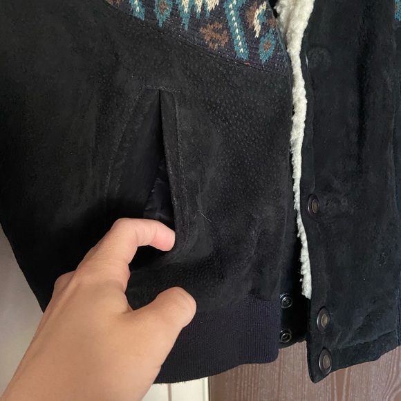 Vintage Adler Genuine Leather Sherpa Lined Button Up Jacket - Picture 7 of 7